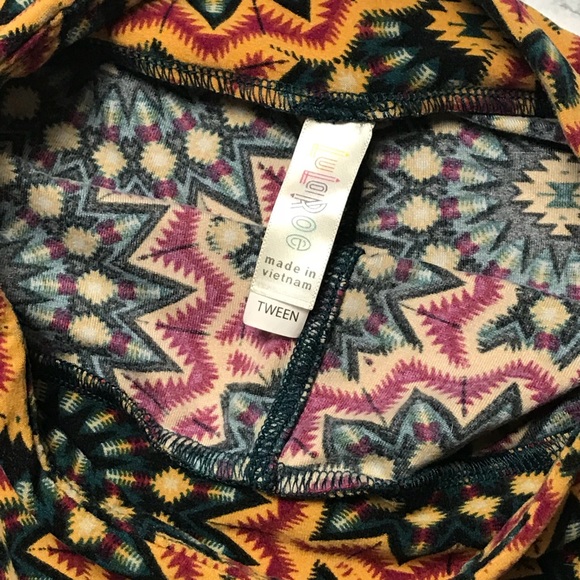 Lularoe Tween Leggings Geometric Sunburst - Picture 4 of 5